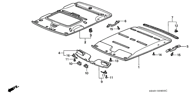 INTERIOR / BUMPER/ROOF LINING for 1997 Honda CIVIC SEDAN #1