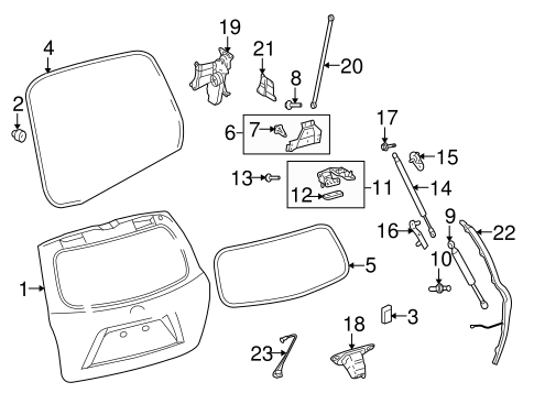 BODY/GLASS & HARDWARE - BACK for 2008 Toyota Highlander #1