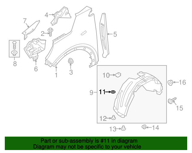 1351005003 Fender Liner Washer 20162020 Kia Kia.Parts Store