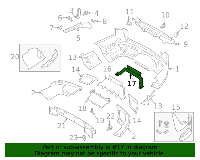 Genuine OEM Towing System Rear Bumper Valance, Svr Part LR117847