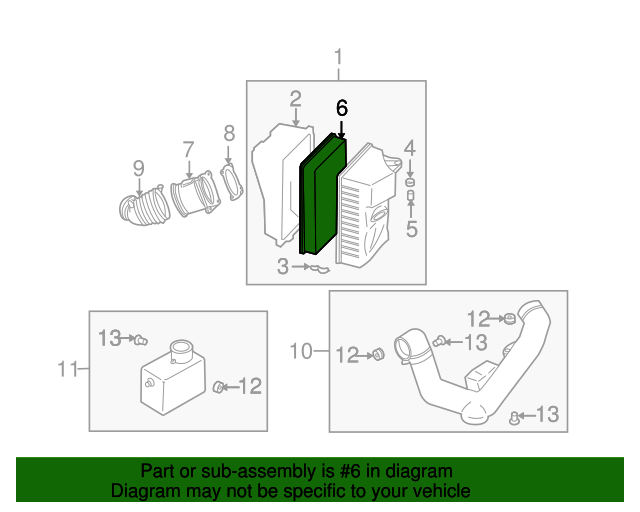 Giappone PARTS filtro dell/'aria Mazda Toyota 1380002