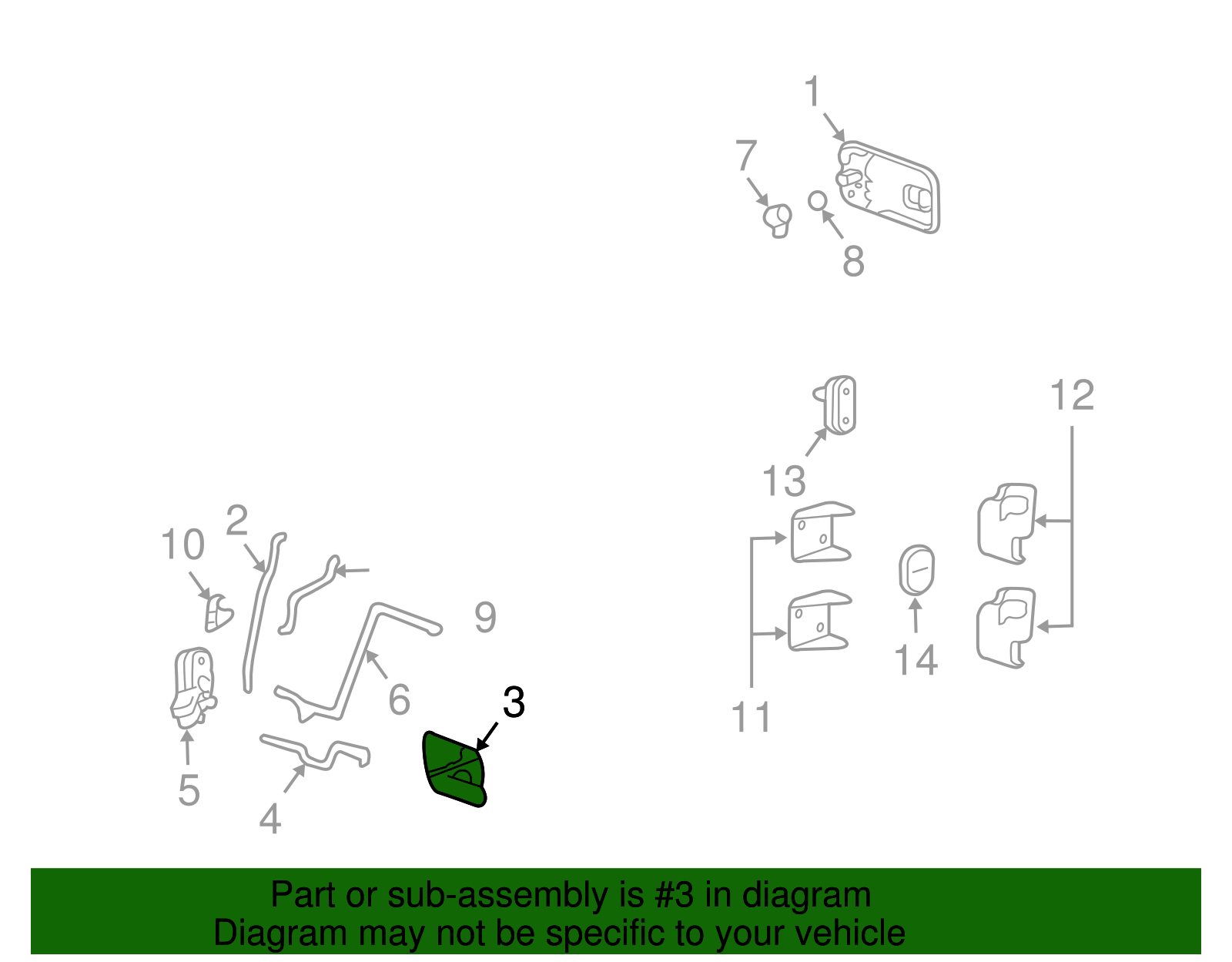 Handle, Front S/D I/S - GM (15130013)