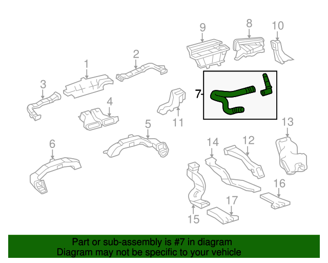 20122017 Toyota Camry Cabin Air Temperature Sensor Aspirator Tube