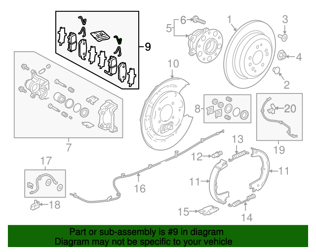 43022TZ5A01 OEM NEW Rear Right & Left Brake Pad Set w/ Shims Fits