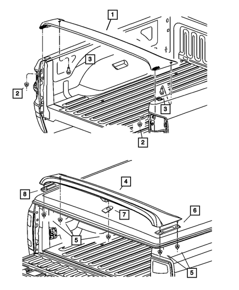 Tonneau Cover Bed Liner Spoiler For 2007 Dodge Ram 1500 Big Mopar Parts