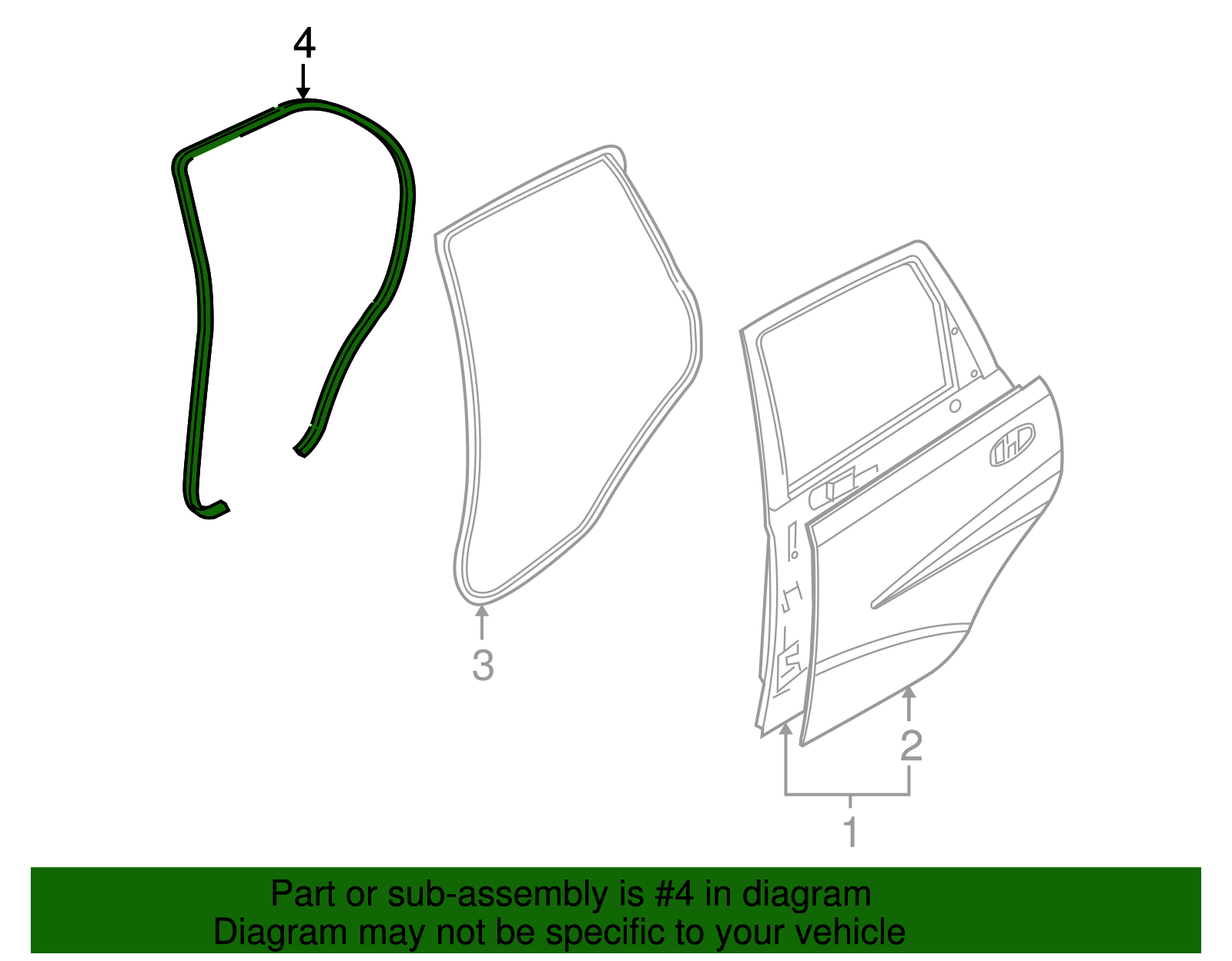 Rear Side Door Opening Trim Weatherstrip - GM (96692850)