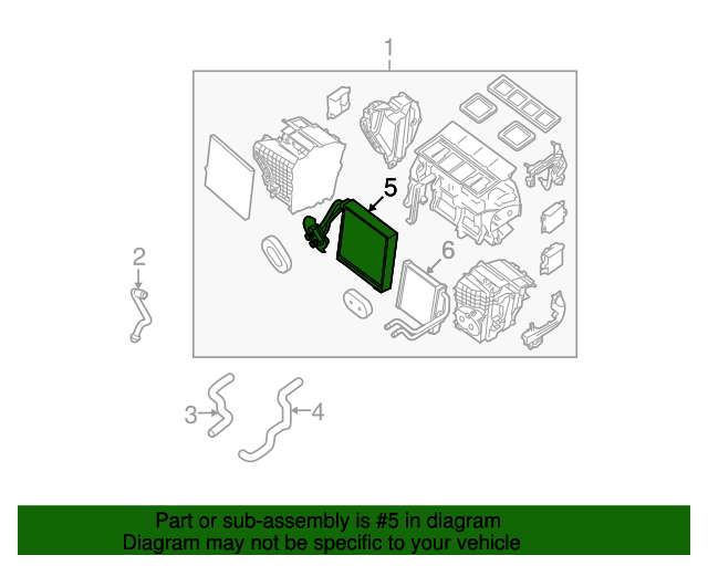 27280JA00A Evaporator Core 20072010 Nissan Altima World OEM
