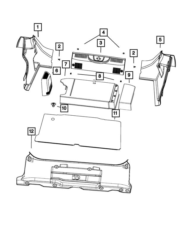 5LC71KA9AA Trunk Side Trim Panel, Left 20142019 Fiat 500 Mopar