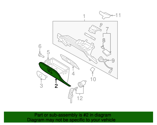 Genuine Hyundai 84540-2E500-Z9 Glove Box Housing Cover Assembly
