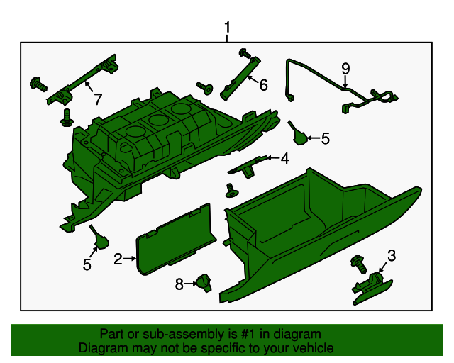 Genuine Glove Box Assembly for 20122014 Land Rover Range Rover Evoque