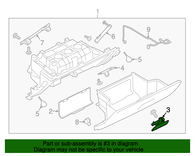 20122019 Land Rover Range Rover Evoque Glove Box Latch LR026067