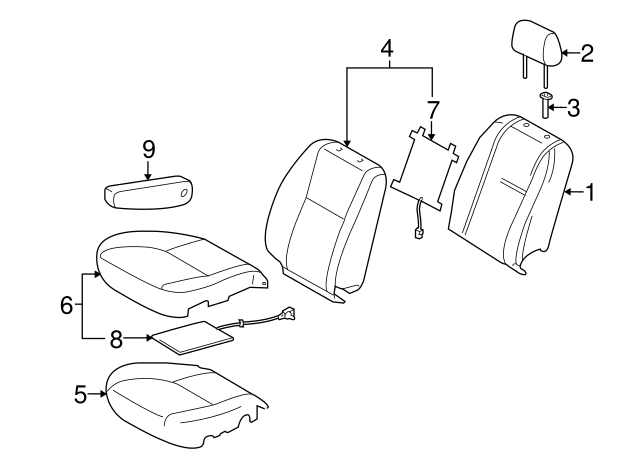 TOYOTA Genuine 71071-0C260-E2 Seat Cushion Cover TOYOTA Genuine 71071-0C260-E2 Seat Cushion Cover