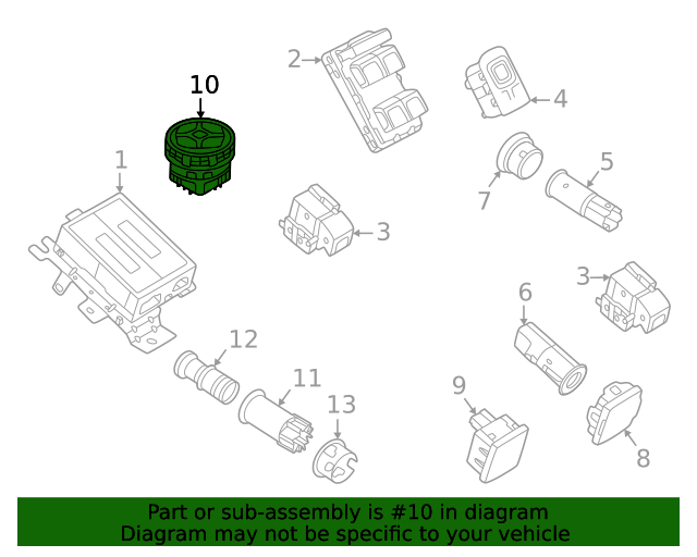 Ford M2DZ14B596AB Switch Assembly Control OEM Ford Parts