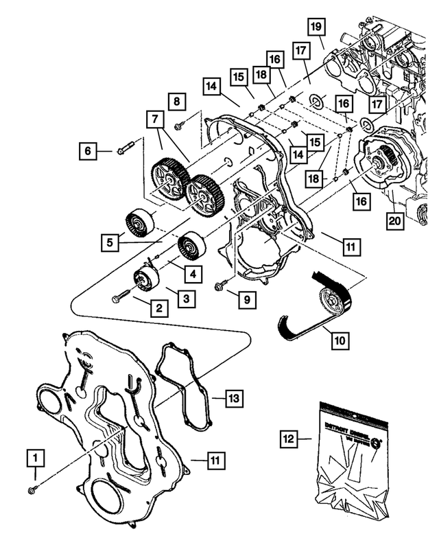 5142573AA 20022007 Jeep Liberty 2.5L & 2.8L Diesel Timing Belt Idler