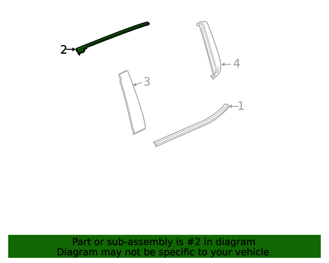 2019-2024 GM Rear Driver Side Door Window Upper Reveal Molding