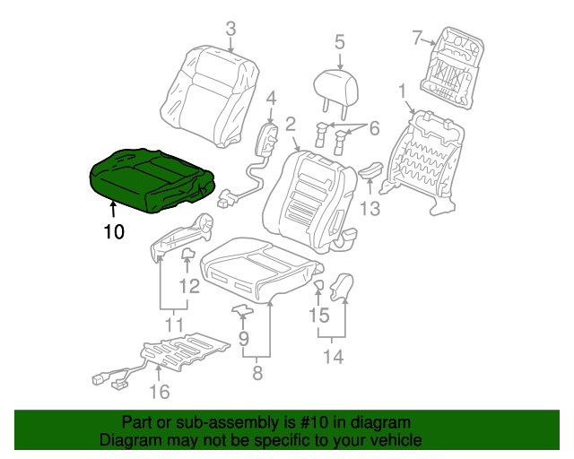 Right Front Honda Genuine 81131-SDA-L45ZA Seat Cushion Trim Cover Right Front Honda Genuine 81131-SDA-L45ZA Seat Cushion Trim Cover