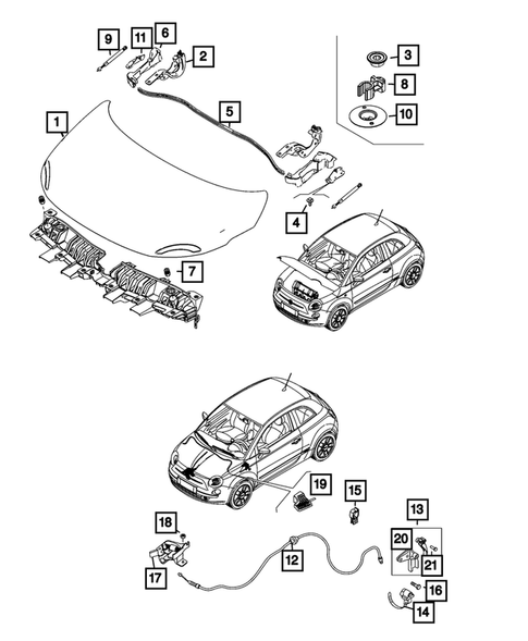 Hood and Hood Release for 2024 Fiat 500E | Mopar eStore