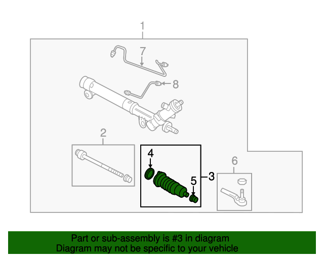 20082015 GM Rack and Pinion Boot Kit with Clamps 19149838