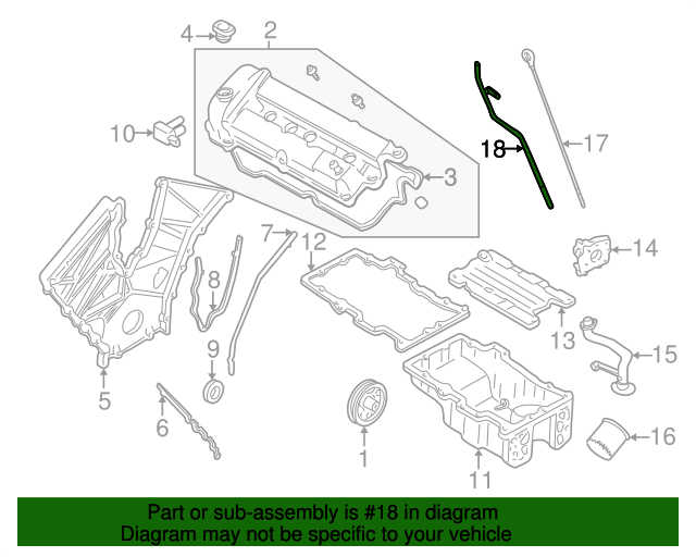 20012011 Mazda Dipstick Tube AJ5710440 MazdaParts