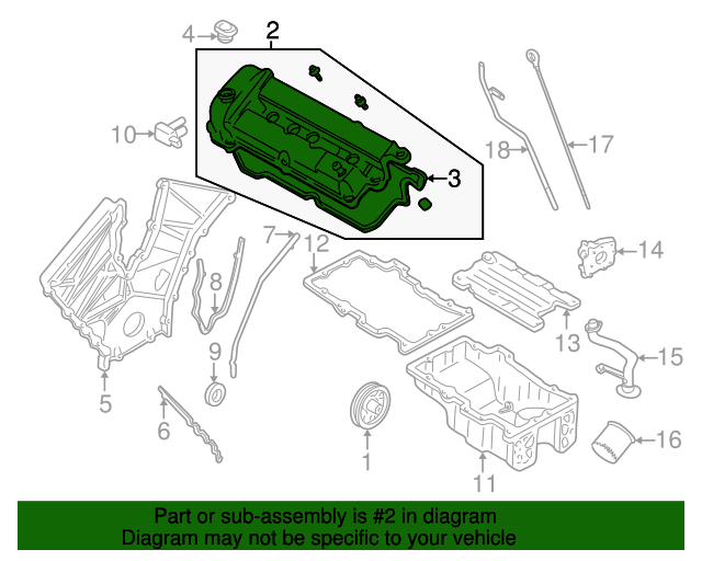 20012004 Mazda Valve Cover AJ03102B0B
