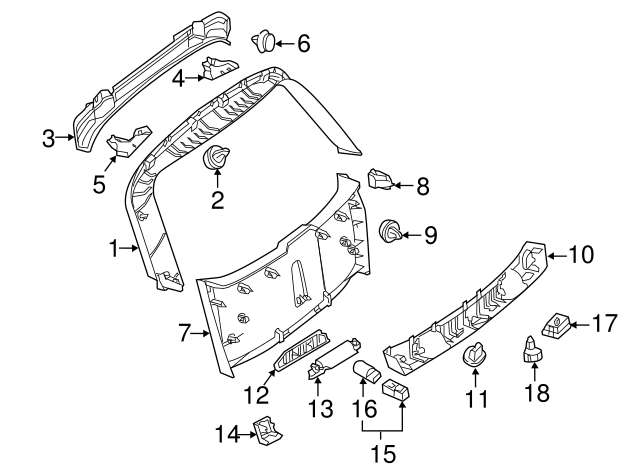000-991-89-98 - Lift-Gate Trim Panel Clip 2011-2024 Mercedes-Benz 