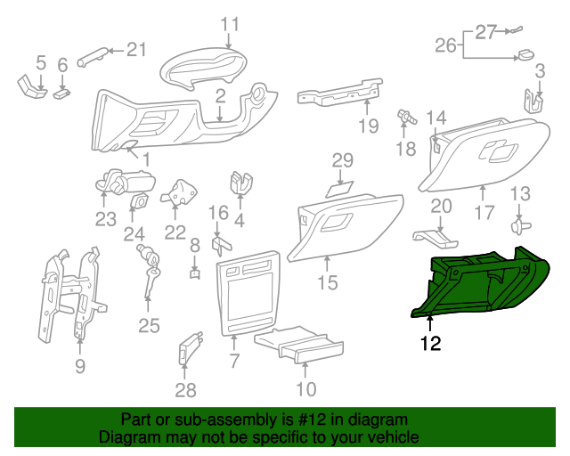 8454039200LK Glove Box Frame 20012002 Hyundai World OEM Parts