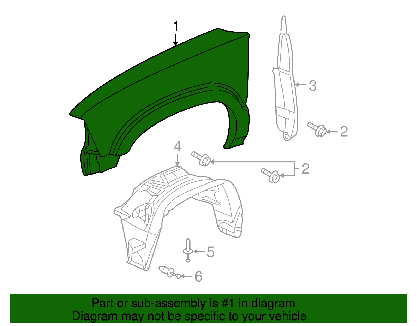 Front Passenger Side Fender - GM (12477998)