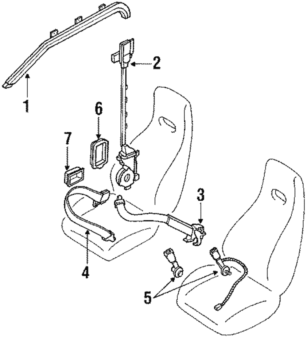 19891993 Nissan 240SX Rail & Guide Assembly 8692040F10 Nissan Parts OEM