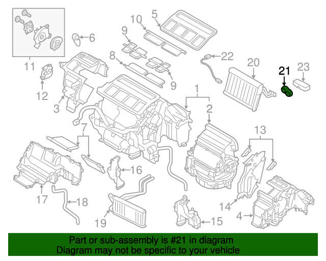 20102019 Subaru Evaporator Core Packing 72133AG11A Subaru Parts For You