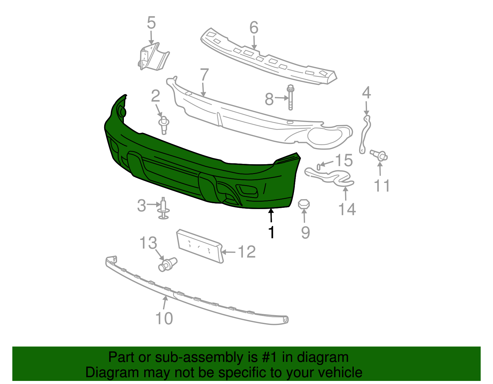Front Upper Bumper Cover - GM (88937008)