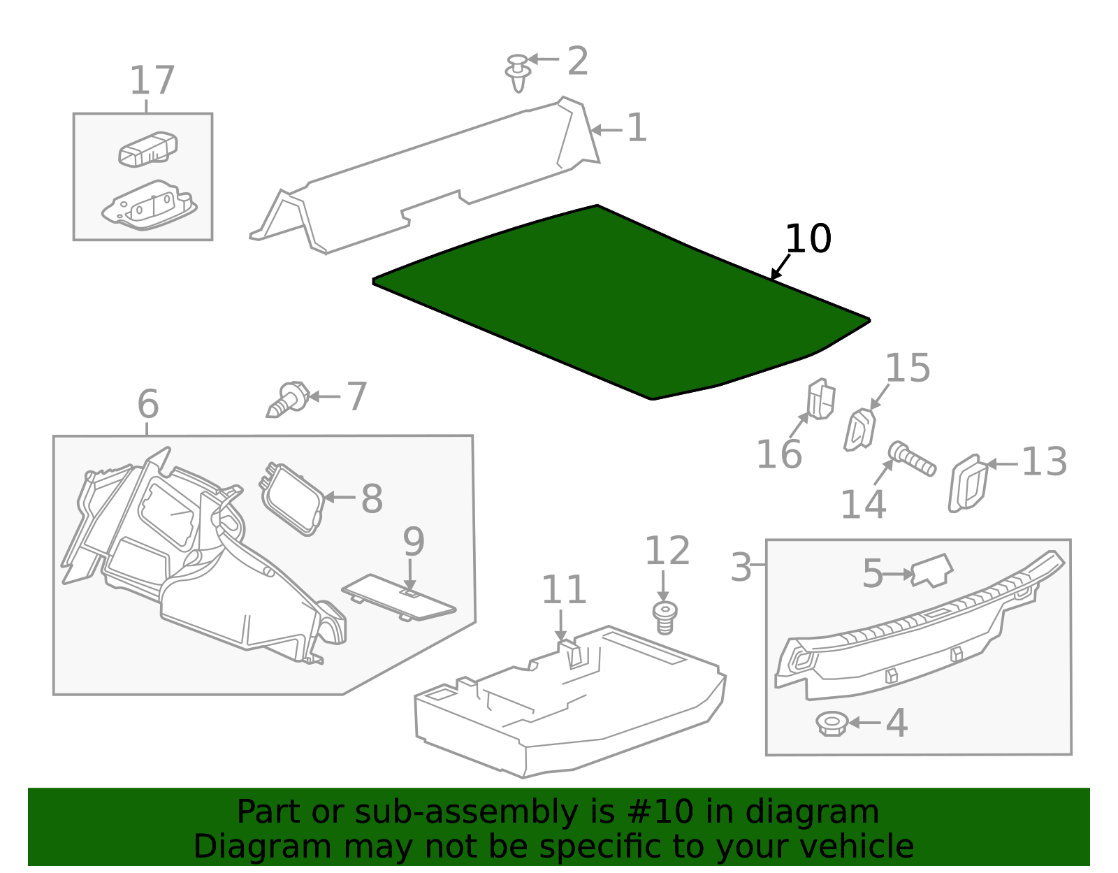 Rear Compartment Floor Panel Trim - Cadillac (84139486)