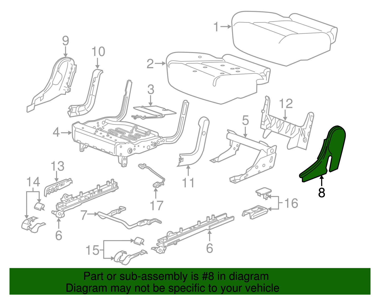 Seat Frame Side Cover - GM (84389807)