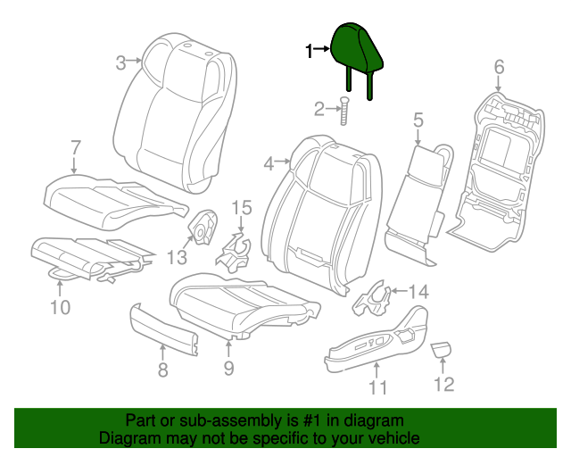 20182020 Acura TLX Headrest Assembly, Front (Type Z) (Leather) 81140