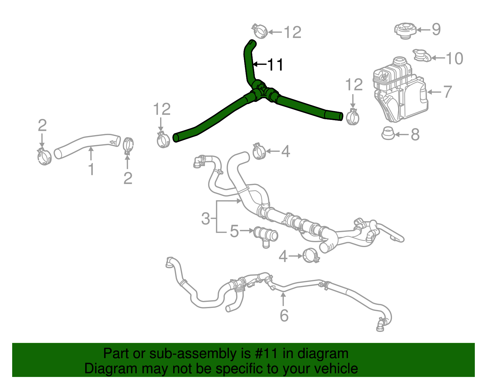 Radiator Surge Tank Inlet Hose - GM (84013642)