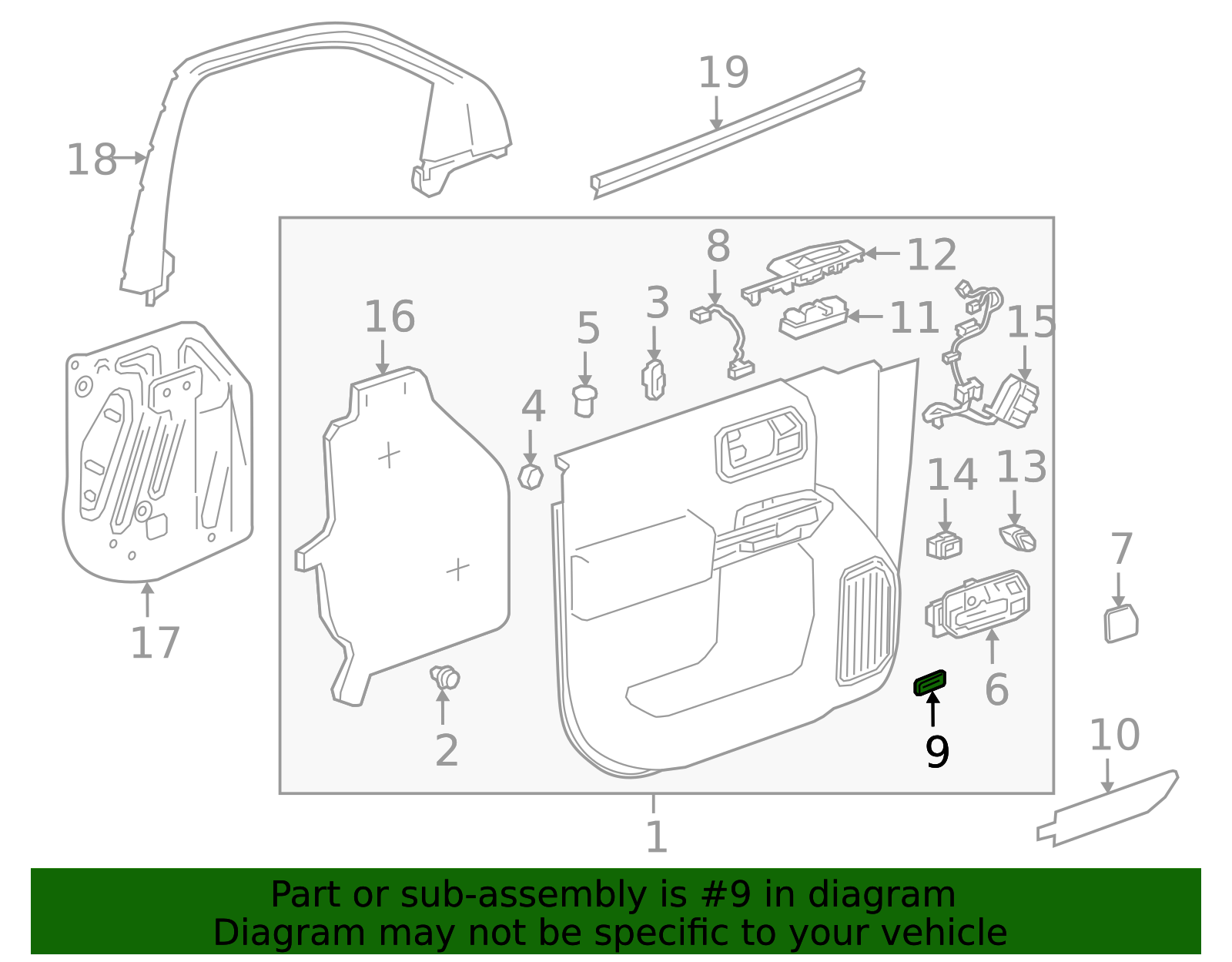 Chrome Front Side Door Weight Class Name Plate - GM (84337655)