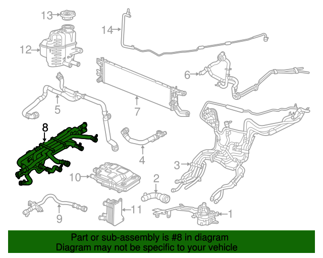 20192020 Chrysler Pacifica Drive Motor Inverter Radiator Hose