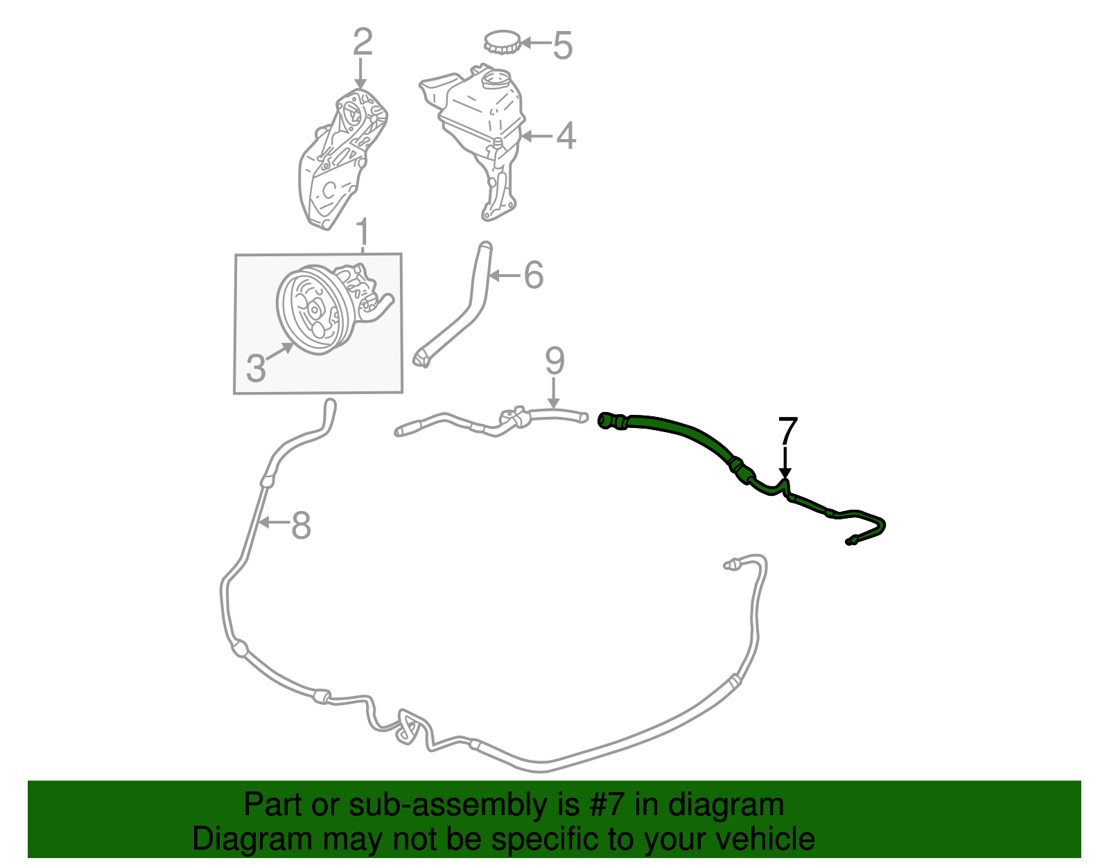 Hose, P/S Gr Inl - Cadillac (89060185)