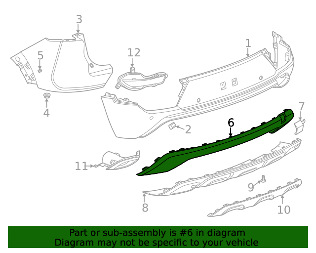 20212023 Chevrolet Trailblazer Rear Bumper Valance Panel 42751023