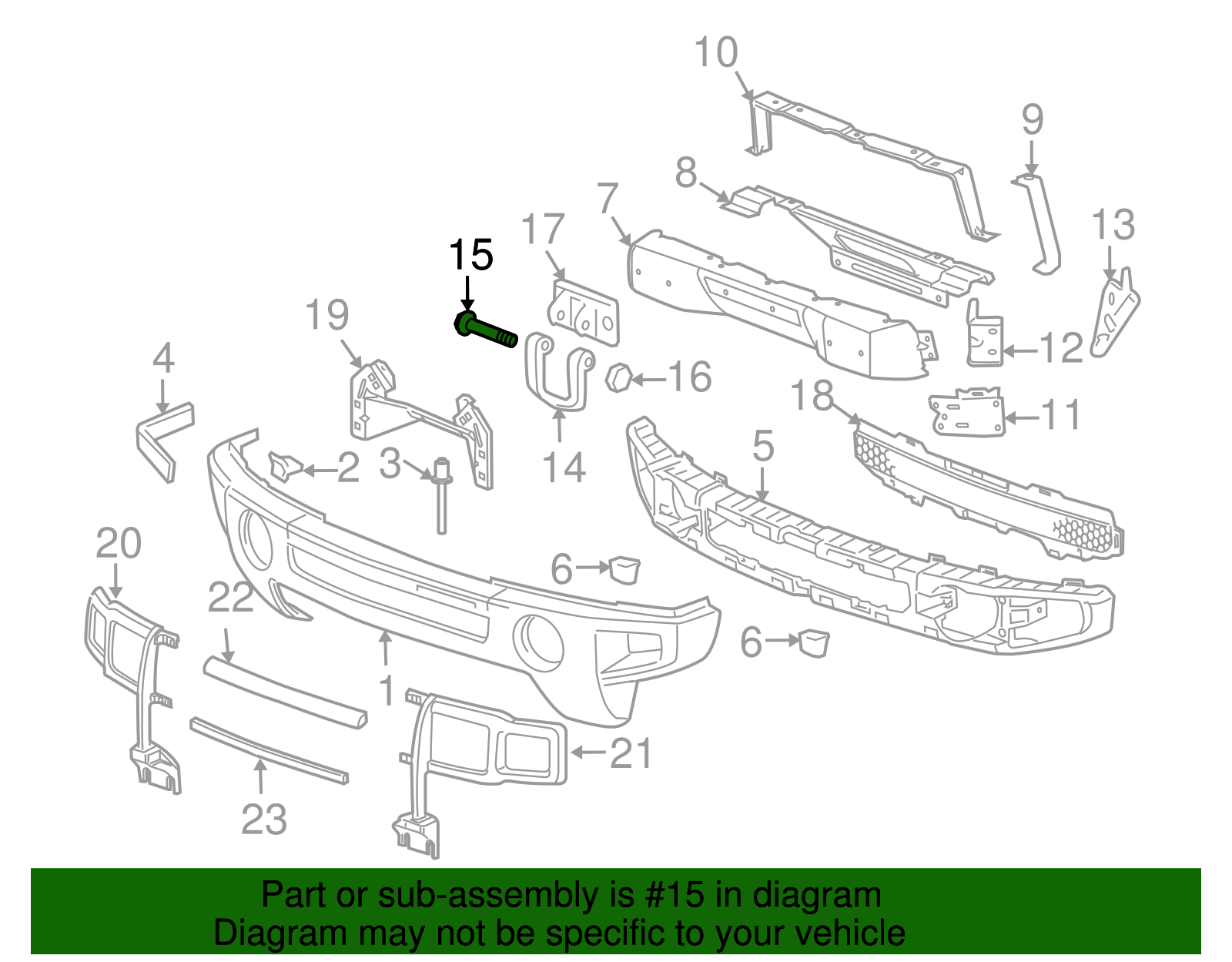 Front Tow Hook Bolt - GM (11561379)
