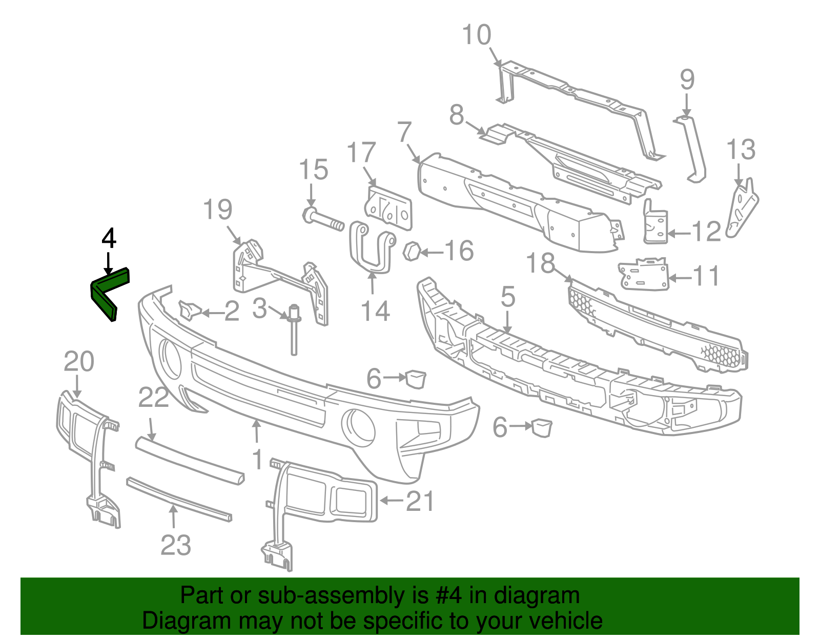 Passenger Side Front Bumper Fascia Seal - GM (25926746)