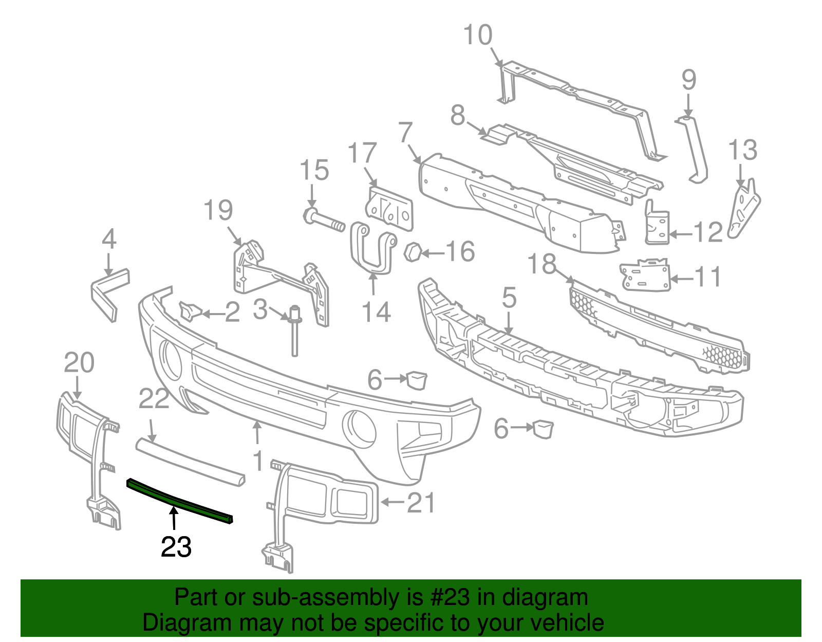 Chrome Front Grille Lower Guard - GM (25971574)
