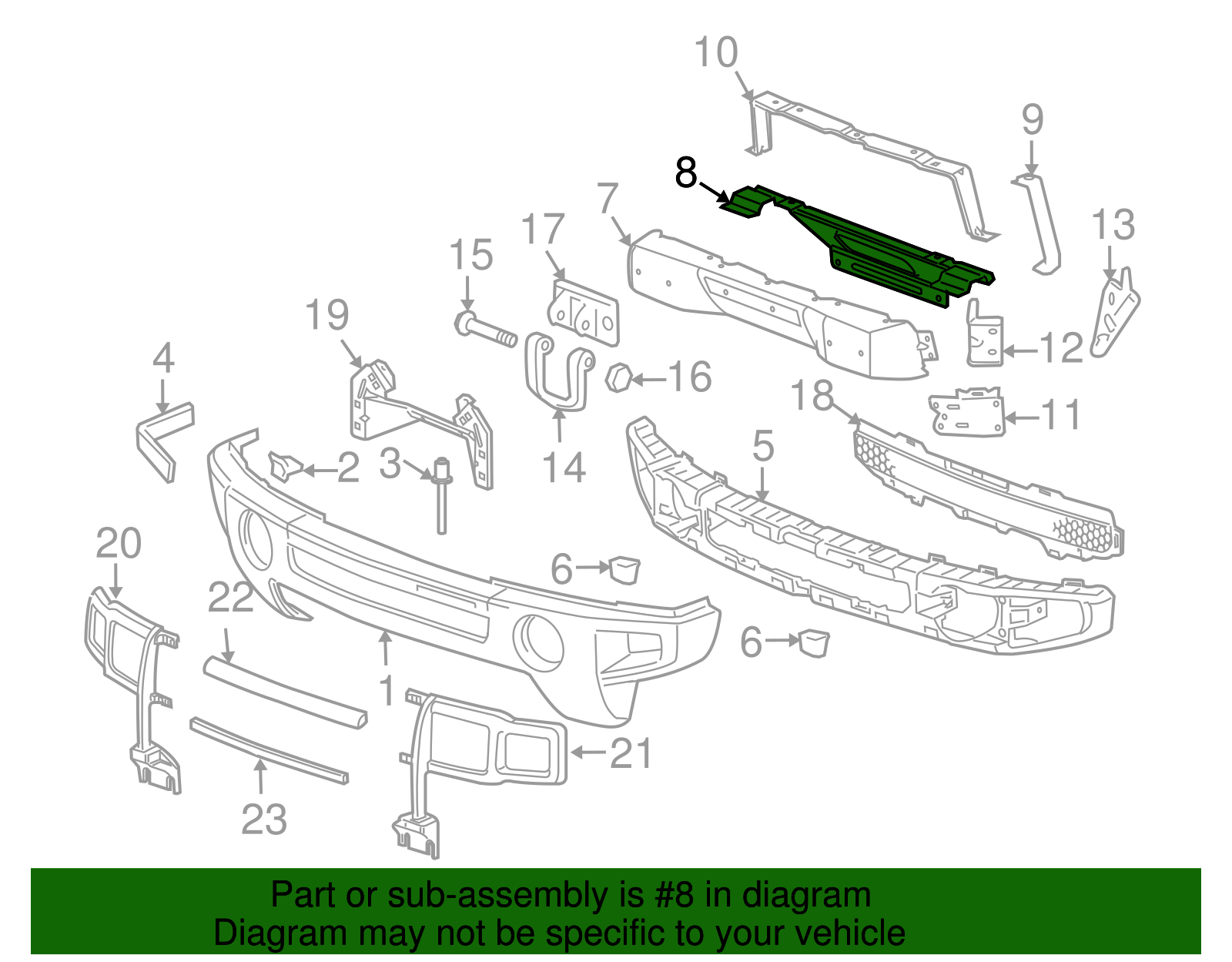 Front Lower Bumper Fascia Energy Absorber (15840018)
