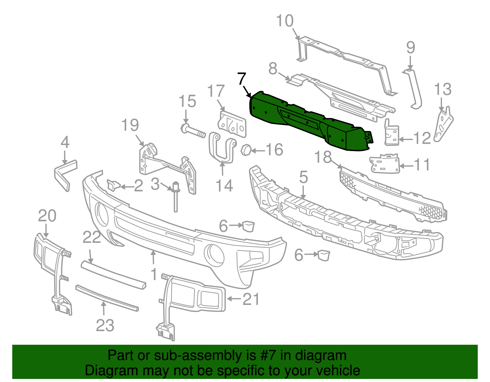 Front Bumper Impact Bar - GM (25979016)