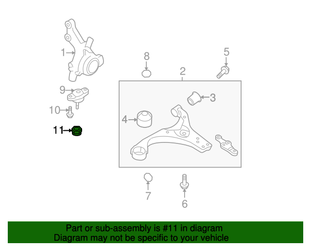 20072012 Hyundai Elantra Lower Ball Joint Castle Nut 517682G000 QuirkParts