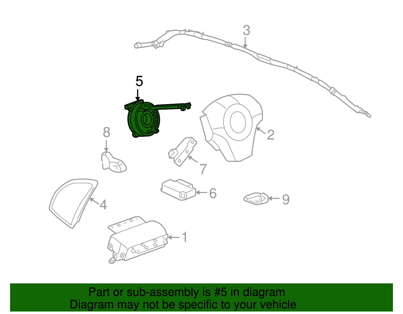 Steering Wheel Airbag Coil - GM (96672875)