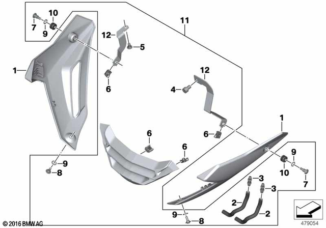 46638544720 - Bracket For Engine Spoiler, Right 2013-2021 BMW  