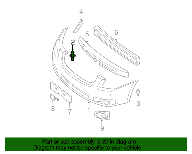 20072012 Nissan Sentra Bumper Cover Clip 015530034U Nissan Parts Plus