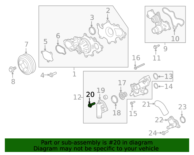 20112022 Ford OEM Engine Coolant Thermostat Housing Bolt W503277S437