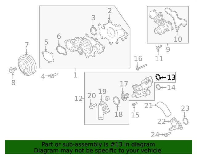 20172024 Ford Thermostat Housing Gasket HL3Z8507D OEM Parts Online