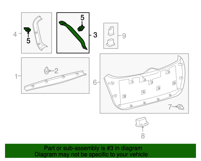 20132015 Toyota Venza Side Molding 647910T012C0 Toyota Parts Center